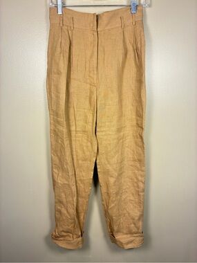 Linen Handmade Studio Lithuania Pleated High Waisted Pants